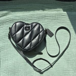 Coach Quilted Black Heart Crossbody Bag